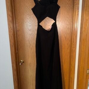 BSB Collection Black Cutout Maxi Gown Sweetheart Bustier Evening Dress